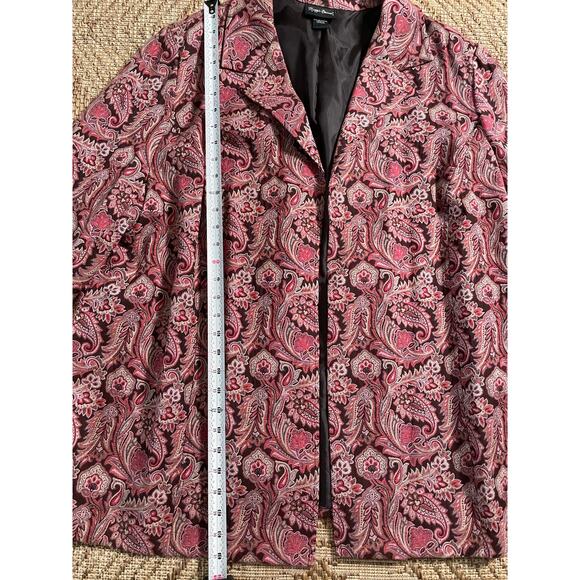 Vintage 90s Maggie Barnes Tapestry Paisley Pattern open front blazer SZ 3x - Picture 7 of 9